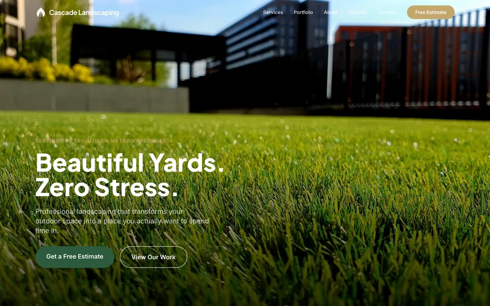 Cascade Landscaping website by LocalFrame
