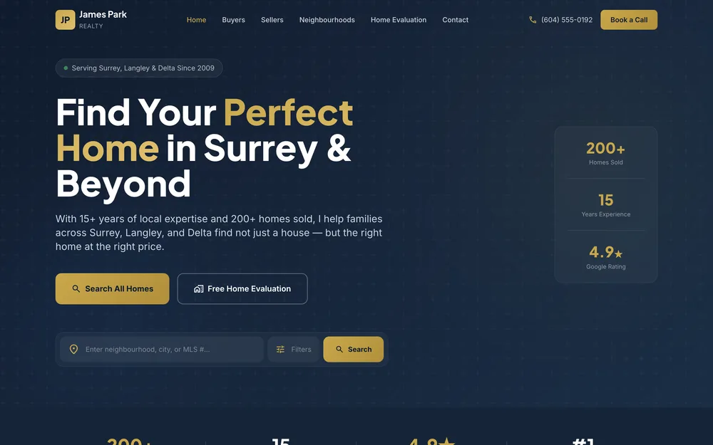 James Park Realty website by LocalFrame