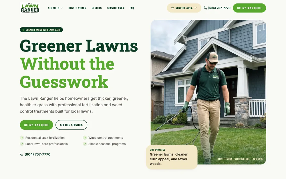 The Lawn Ranger website by LocalFrame